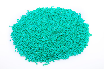 Green plastic polymer granules