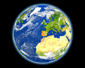 Portugal in red from space