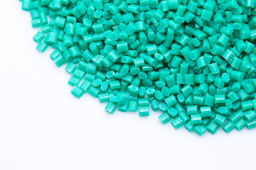 Green plastic polymer granules