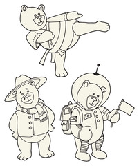 Teddy Bear on different roles