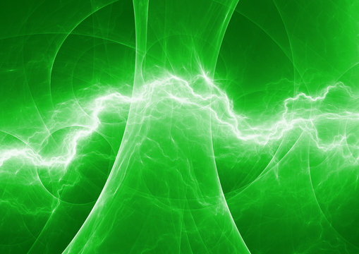 Green energy, abstract lightning background