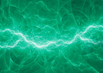Fototapeta premium Green energy, abstract lightning background
