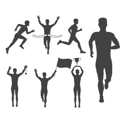 Set running silhouettes