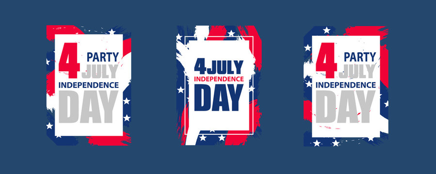 Modern colorful frame for independence day USA 4th july. Dynamic design elements for a flyer, sale, brochures, presentations, party etc. Vector