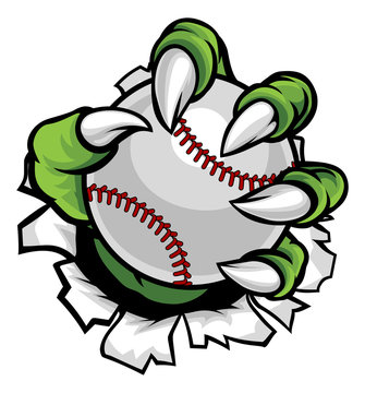Monster or animal claw holding Baseball Ball