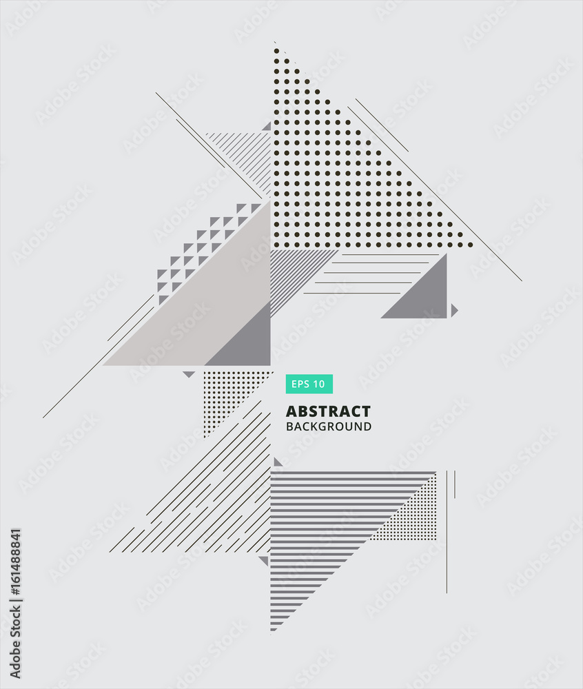 Poster abstract geometric composition forms modern background with decorative triangles and patterns backdr