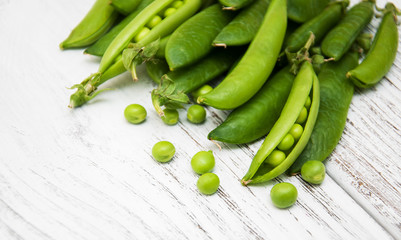 green peas on a table