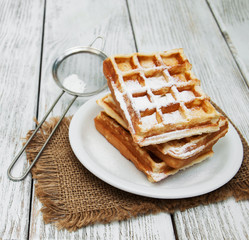 belgian waffles on the table