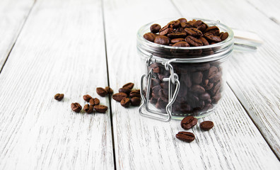 Jar with  coffee beans