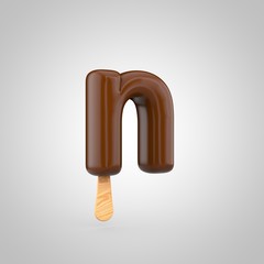 Ice cream letter N lowercase isolated on white background