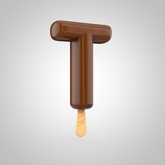 Ice cream letter T uppercase isolated on white background