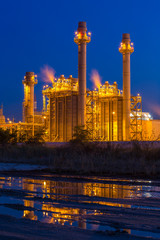 Fototapeta na wymiar Industrial power plant at twilight.