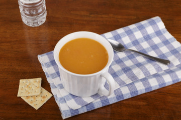 Mug of Bean Soup on Placemat