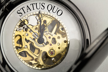 Status Quo auf Taschenuhr