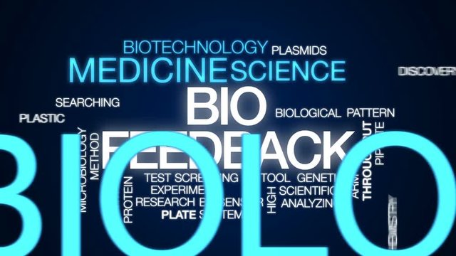 Bio feedback animated word cloud, text design animation.