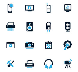 Electronics repair icons set