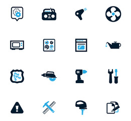 Electronics repair icons set