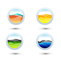 business design landscape elements ( icon ) set for print and web. vector