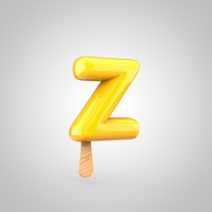 Ice cream letter Z lowercase isolated on white background