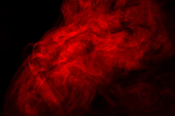 Red and black background with smoke