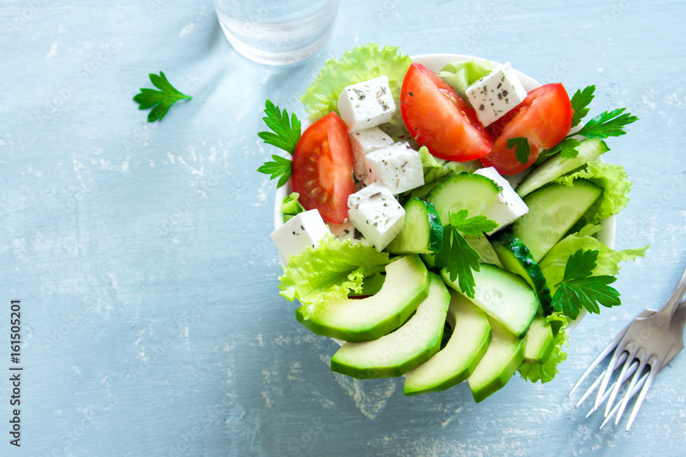 Wall mural Vegetable salad with feta