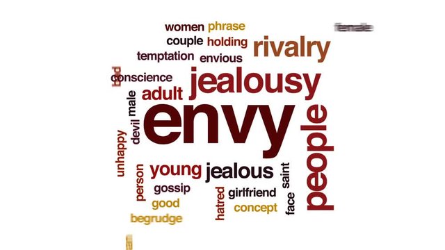 Envy animated word cloud, text design animation.