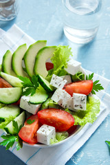 Vegetable salad with feta