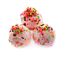 Colorful Ice Cream Scoops isolated On White Background