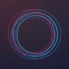 Glowing circle light effect. Glow effect design to party