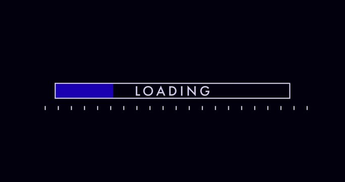 Animation Digital User Interface HUD Loading Bar on Black Background