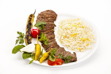 High Angle View Of Tender Grilled Lamb Filet
