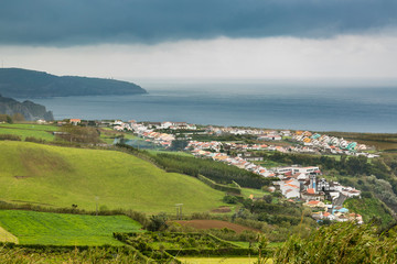 Fototapeta na wymiar View of Porto Formoso on Sao Miguel Island, Azores