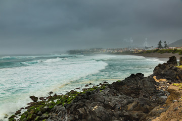 Fototapeta na wymiar Bad weather on the north coast of Sao Miguel Island, Azores