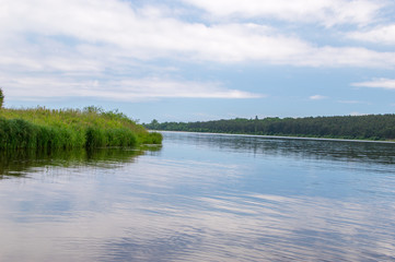 Landscape view with dead Vistula (Polish: Martwa Wisla).