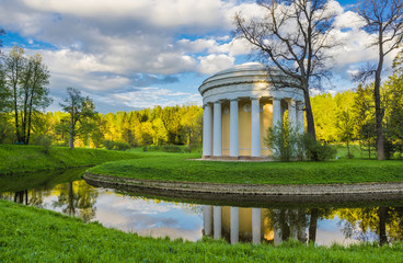 The Temple of Friendship at Slavyanka River in Pavlovsk Park near Saint-Petersburg, Russia