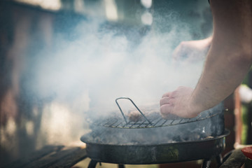 Dinner party, barbecue and roast pork