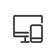 Devices line icon, outline vector sign, linear style pictogram isolated on white. Symbol, logo illustration. Thick line design. Pixel perfect graphics