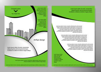 Minimal flyers report business magazine poster layout portfolio template.Brochure design template vector. Square layout in cover book portfolio presentation poster.City design on A4 brochure layout