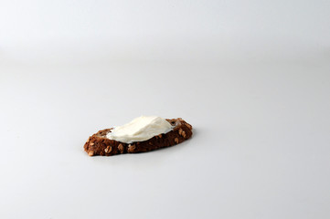 honey butter and cream on bread