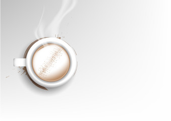 Vector isolated cup of coffee collection, latte cinnamon