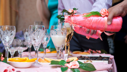 wedding glasses and champagne