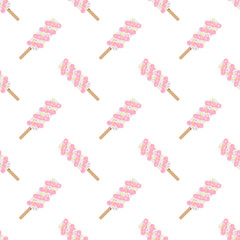 Seamless background image colorful watercolor texture popsicle pattern