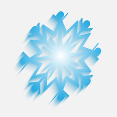Happy New Year. Vector greeting illustration with snowflake