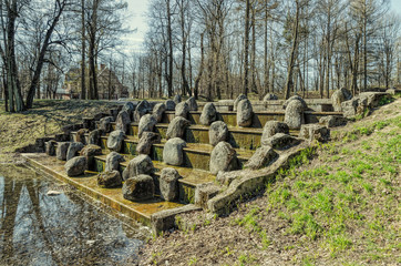 The Devil's  bridge in the Catherine Park in Tsarskoye Selo.