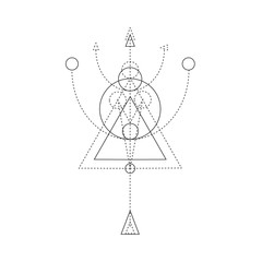 Fototapeta na wymiar Abstract mystic sign with geometric shapes
