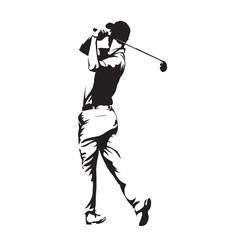 Golf player, abstract vector silhouette - obrazy, fototapety, plakaty