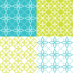 
Geometric seamless pattern, Arabic ornament style, tiled design in turquoise and green color