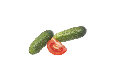 Tomatoes and cucumbers.