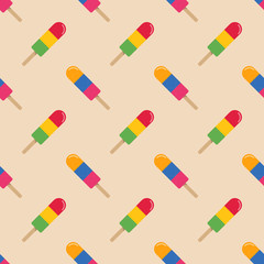Seamless background image colorful watercolor texture popsicle pattern