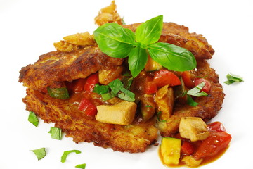 potato pancakes with goulash